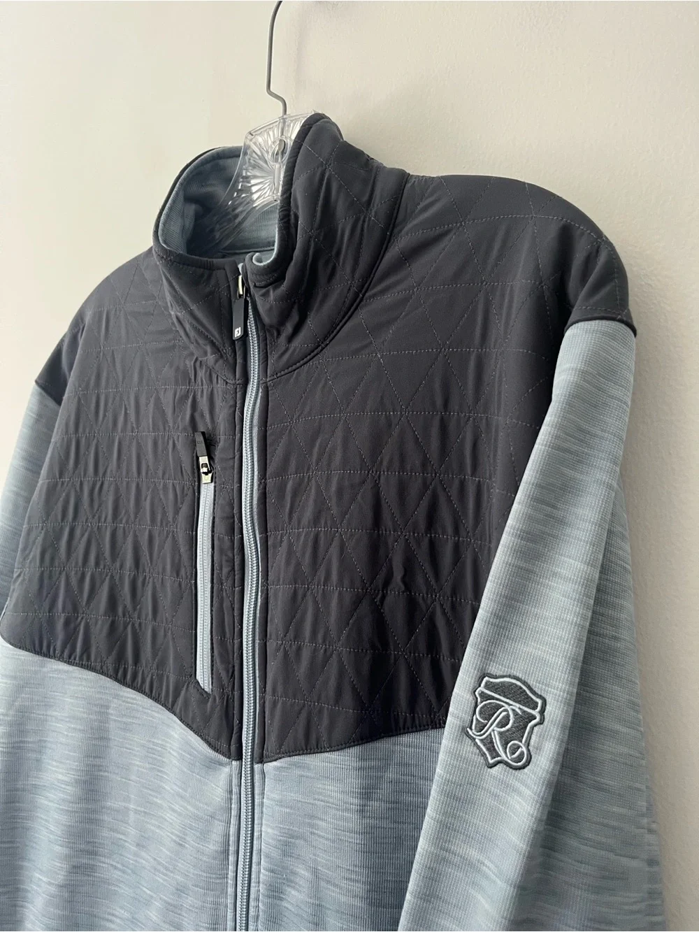 Footjoy Thermoseries Hybrid Mid Layer Golf Full Zip Jacket Gray Blue Large